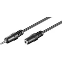 MicroConnect Μετατροπέας Καλώδιο 3.5mm male - 3.5mm female Μαύρο 1.5m