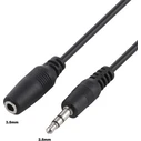 MicroConnect Μετατροπέας Καλώδιο 3.5mm male - 3.5mm female Μαύρο 1.5m