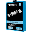 Sandberg Adapter Card Reader micro USB USB 3.0 Type-C for SD microSD White