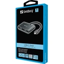 Sandberg Adapters USB C Docking Station with HDMI 4K PD and 2 Screen Connection Black