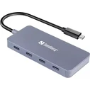 Sandberg Μετατροπέας Hub 4 Θυρών USB-C Γκρι 136-41