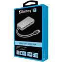 Sandberg Μετατροπέας Hub 4 Θυρών USB-C Γκρι 136-41