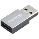 Sandberg Μετατροπέας USB-A male σε USB-C female Ασημί
