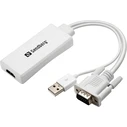 Sandberg Μετατροπείς - Αντάπτορες HDMI female σε USB-A VGA male Λευκό