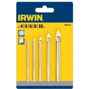 Irwin 5-Piece Glass & Tile Drill Bit Set, Cylindrical Shank (4,5,6,8,10 mm) - IRW10507912