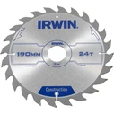 Irwin 190mm Circular Saw Blade for Wood, 24 Teeth - Model 1897199