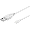 Microconnect USB A to Micro USB B Cable, USB 2.0, White, 0.15 m (USBABMICRO0,15W)