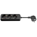 MicroConnect 3-way Schuko Power Strip with Switch and 1.5m Cable - Black