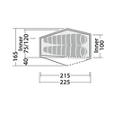 Robens Chaser 2 LW Tunnel Tent - White - 3-Season - 2-Person - Waterproof 2000 mm - 225x165x95 cm - Model 130436