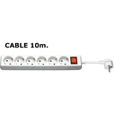 MicroConnect Πολύπριζο 6 Θέσεων με Διακόπτη και Καλώδιο 10m GRU00610W