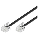 MicroConnect Flat Τηλεφωνικό Καλώδιο RJ11 6P4C 2m Μαύρο