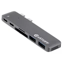 eSTUFF USB-C Slot-in Hub Pro Docking Station με Διπλό USB-C / USB-A 4K PD Γκρι