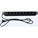 Microconnect 8-way 19" Rack Outlet Strip, 1U, 3m (CABINETACC23)