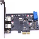 MicroConnect Κάρτα PCIe σε θύρες USB 3.0 - 2x USB 3.2 Gen 1, SATA τροφοδοσία (MC-USB3.0-F2B2-V2)