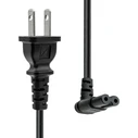 Power Cord US type A to angled IEC C7 2M Black