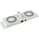 Lanview 2-Fan Analog Thermostat Rack Fan Module with Built-in UK Plug (RAF115WH-UK)