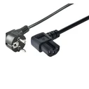 Microconnect Power Cord IEC C15 to Schuko (CEE 7/7), Angled, 1.5 m, Black