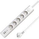 MicroConnect 5-way Schuko Power Strip with USB-A, Switch and 1.5m Cable MC-GRU00515WS-USB