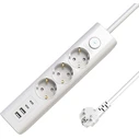 MicroConnect Πολύπριζο 3 Θέσεων με USB-A, Διακόπτη και Καλώδιο 1.5m MC-GRU00315WS-USB