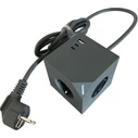 Microconnect PowerCube 3 θέσεων με 1x USB-A, 2x USB-C και καλώδιο 1.5m – Γκρι