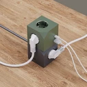 Microconnect PowerCube 3 θέσεων με 1x USB-A, 2x USB-C και καλώδιο 1.5m – Γκρι