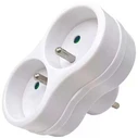 MicroConnect Power Adapter Plug EU to 2x French Type E, White