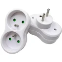 MicroConnect Power Adapter Plug EU to 2x French Type E, White