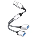 Microconnect USB-A to 2x USB-A Female Adapter, Silver, 480 Mbps