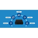 LANBERG Unmanaged PoE Switch 8 θυρών (4x802.3bt, 4x802.3at) με SFP/RJ45, τοποθέτηση DIN - ILFE-8P-1GE-1S-120