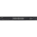 Pulsar CCTV Network Switch SF116 (16-Port Managed PoE Switch, 16x 10/100 PoE + 2x Gigabit + 2x SFP, 1U Rackmount, Black)