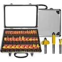 AWTools Σετ Φρέζες Καρβιδίου για Ξύλο & Αλουμίνιο 8mm με Ρουλεμάν 35τμχ