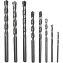 AWTools 8-piece Carbide/Diamond Drill Bit Set with Cylindrical Shank for Building Materials AW42791