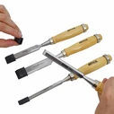 AWTools Σκαρπέλα Φάρδους Σετ 4τμχ (6,12,18,24 mm) με Ξύλινη Λαβή AW32903