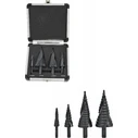 AWTools Set of 4 HSS Diamond Drill Bits with Cylindrical Shank for Metal