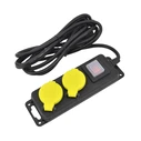 AWTools Power Strip 2 Sockets with Switch and 3 m Cable (Type E)