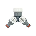 Bradas WL-2222 Watering Distributor 1" - 3/4" with Switch and Female Thread White