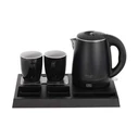 Adler AD 1387 Breakfast Station - Electric Kettle with Tray and 2 Ceramic Cups (1 L) - Black