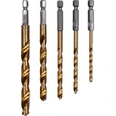 Yato Set of 5 Titanium HSS Drill Bits with Hex Shank for Metal YT-44700