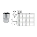 Yato Torx Socket 1/2" Drive E20 YT-05226