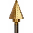 Yato Conical Titanium HSS Step Drill Bit with Cylindrical Shank for Metal, Wood and Building Materials 6-35mm YT-44739