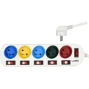Lund Power Strip 5 Sockets with USB-A, Switch and 2m Cable - Model 72460