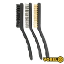 Vorel 06963 Σετ Βούρτσες Χειρός 3τμχ (χαλκός, ατσάλι, νάιλον) 170mm