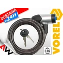 Vorel 77838 Bicycle Coil Lock with Key Black
