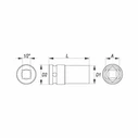 Yato Long Hex Air/Impact Socket 30mm, 1/2" Drive YT-1050