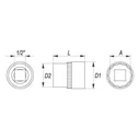 Socket 1/2\" 22mm 12-point short CrV Yato YT-1284"