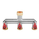 Διακλαδωτής 3-τροπής ορειχάλκινος BR-3134 (GZ 3/4 in) - Bradas