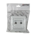 Entac Arnold Recessed Wall LAN Socket 2x Cat5 White (ERWLS2-ARN-W)