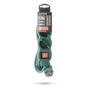 Entac Power Strip 3-Socket with Switch S1 3G1.5 Green 3m
