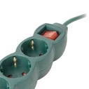 Entac 3-Socket Power Strip with Switch S1 3G1.5 Green 5m