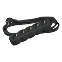 Technik Πολύπριζο 5 Θέσεων με 1.5 mm² Καλώδιο Χαλκού 16A Μαύρο 3m